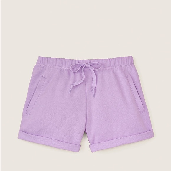 💗VS PINK PURPLE WHITE OMBRE LOGO BOYFRIEND SHORTS - Picture 3 of 8